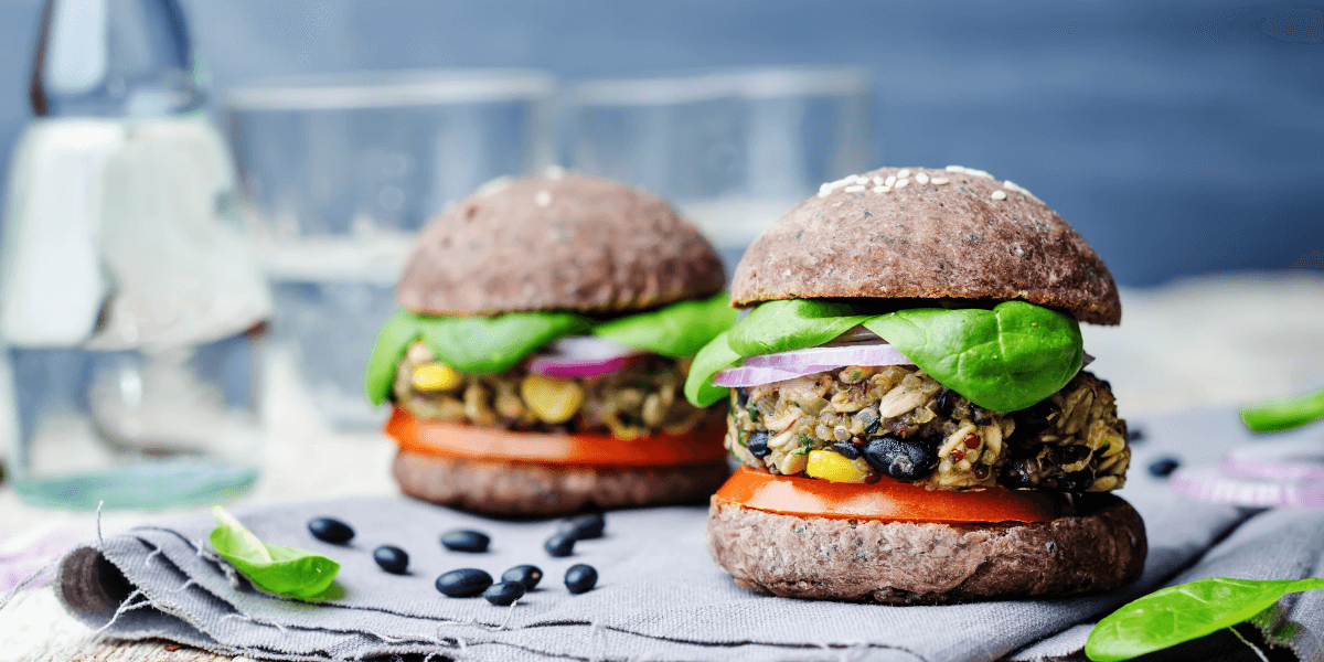 the finished black bean and quinoa burger, these might be the best quinoa veggie burgers around!