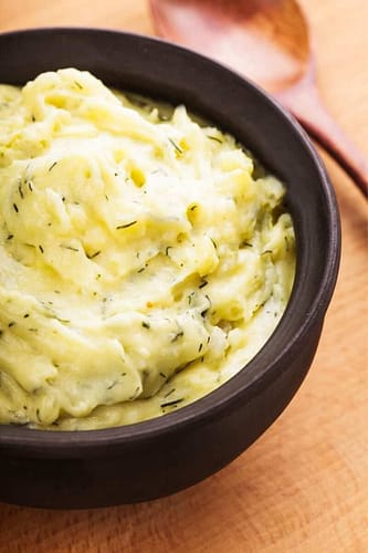 Mashed potatoes made with this vegan ranch dressing recipe