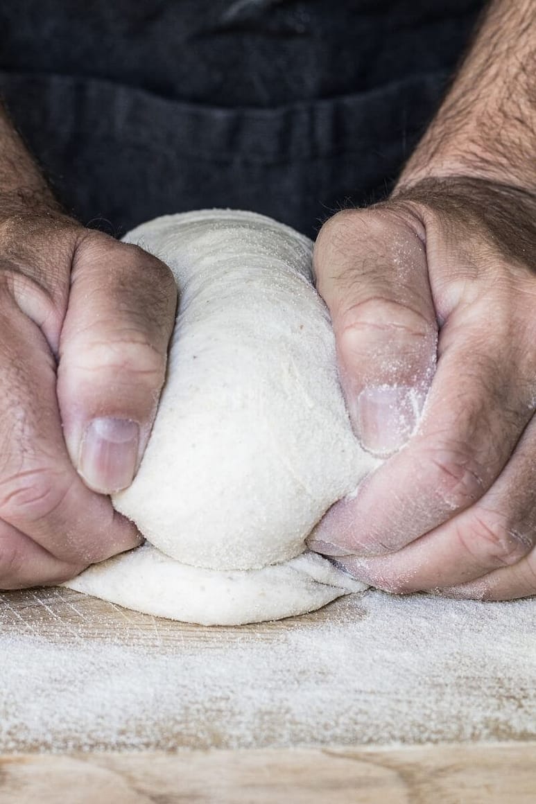 Step 3: Fold the vegan deep dish dough over itself! 