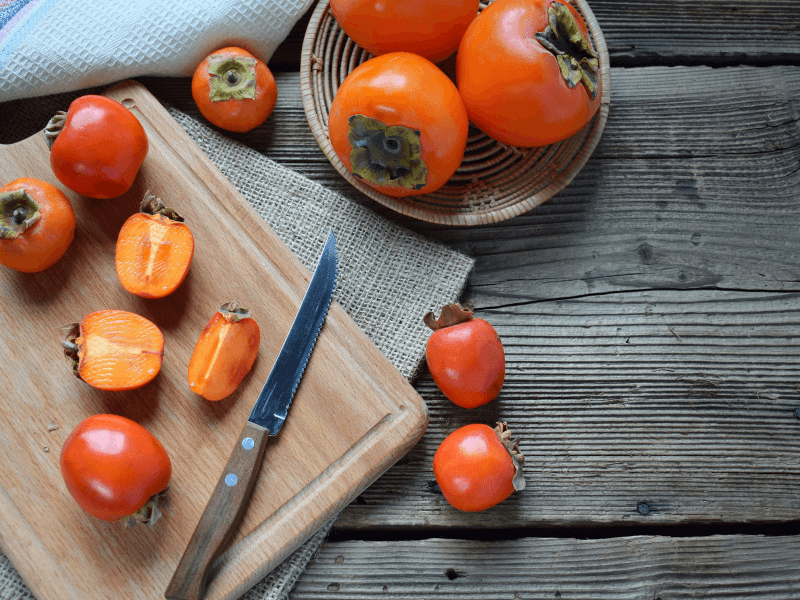 fall fruits and vegetables: persimmons. 